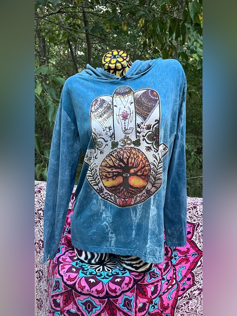 Kathmandu Teal Hooded shirt